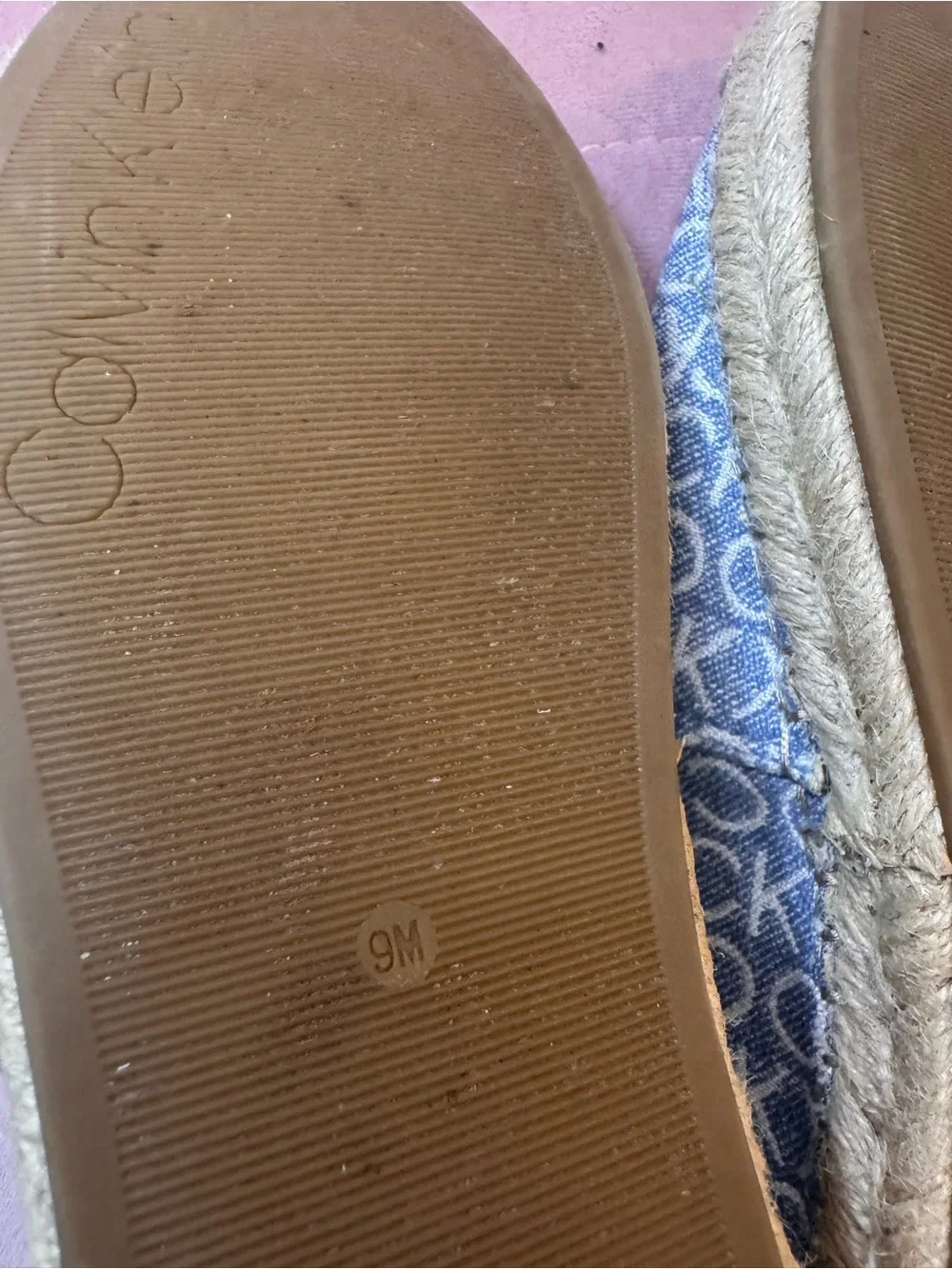 Calvin Klein Blue Monogram Espadrille Flats